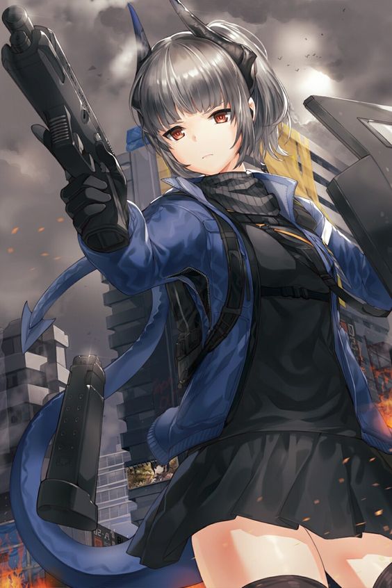 Hình ảnh Anime girl Cool ngầu cầm súng chất nhất