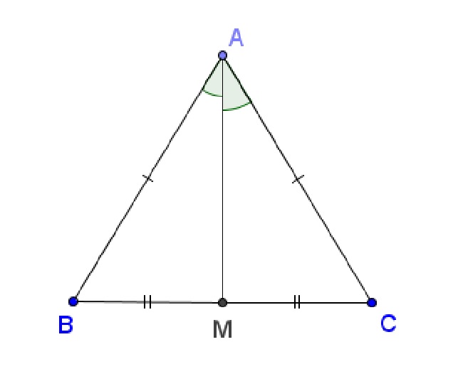 Cách tính diện tích hình tam giác cân