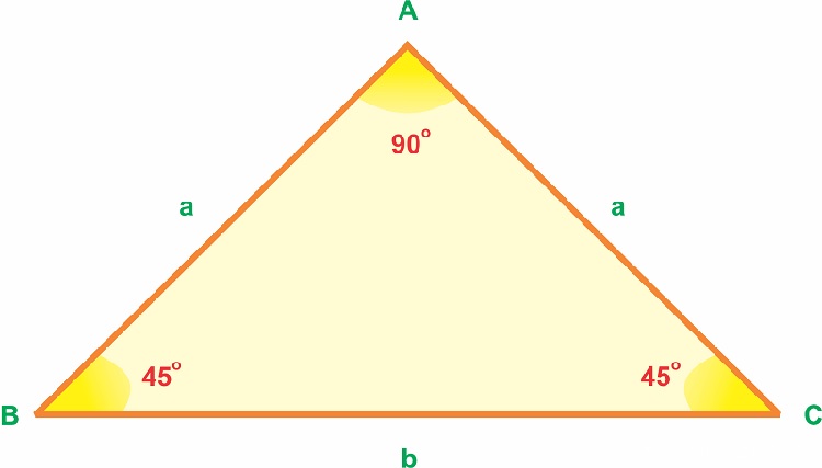 Cách tính diện tích hình tam giác vuông cân