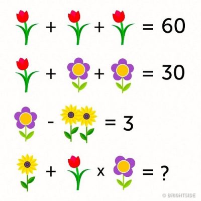 Câu đố 6: Điền số thích hợp vào dấu hỏi chấm trong hình dưới đây? Chú ý quan sát những bông hoa.