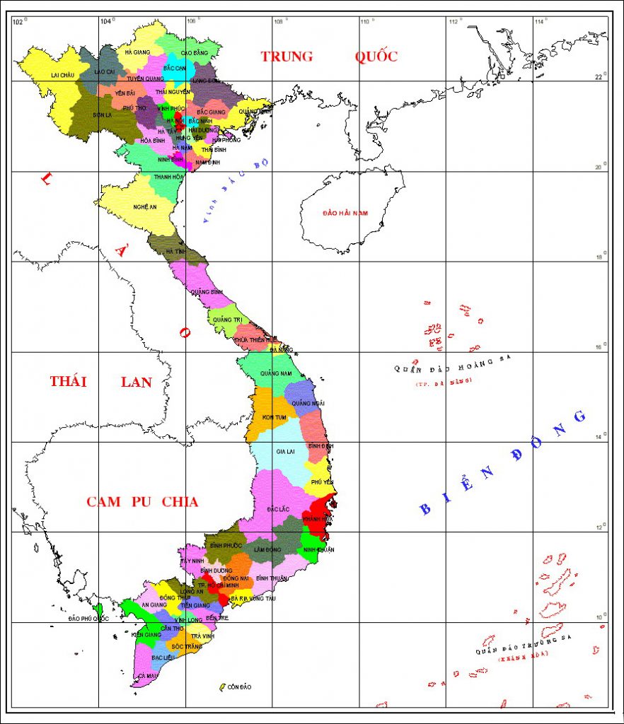 Bản đồ địa hình Việt Nam chi tiết nhất