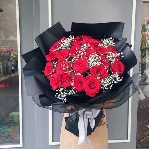 Bộ hình ảnh bó hoa hồng nhung đẹp lãng mạn