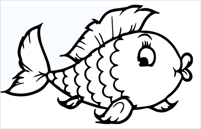 Download tranh tô màu con cá chép cho bé