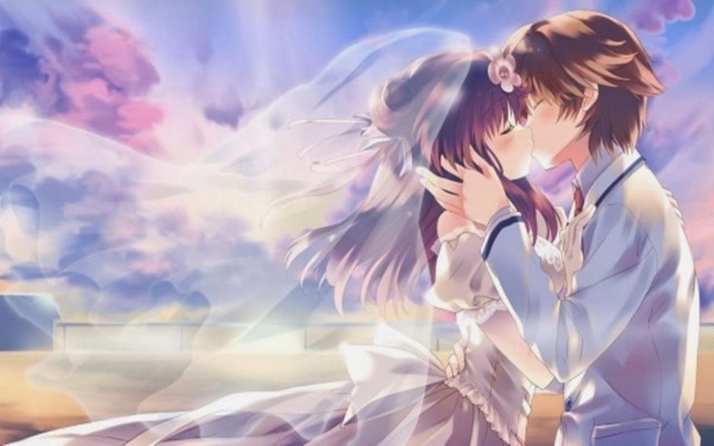 Chùm hình nền tình yêu Anime lãng mạn, cute nhất