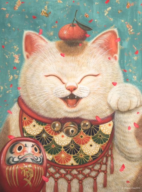 Top hình nền mèo thần tài Nhật Bản, may mắn, tài lộc 
