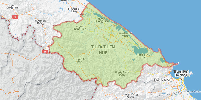 Diện tích, giới hạn của tỉnh Thừa Thiên Huế