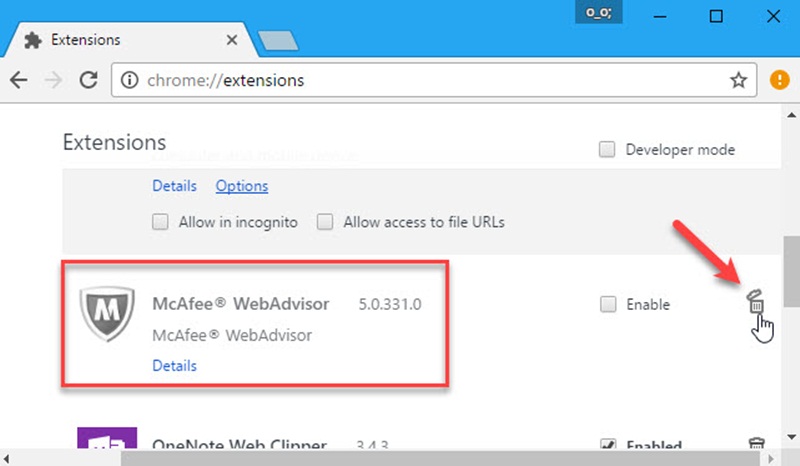 Cách gỡ bỏ McAfee WebAdvisor khỏi trình duyệt?