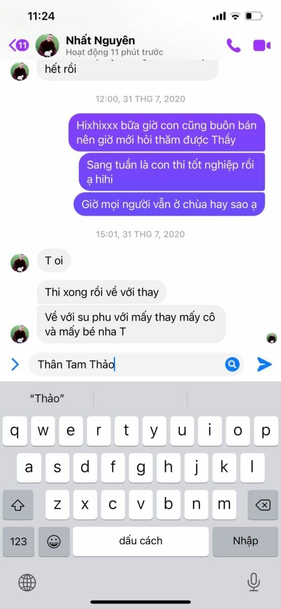 Hot Tiktoker Thân Tam Thảo tiết lộ đoạn tin nhắn sốc với thầy Nhất Nguyên Tịnh thất Bồng Lai?