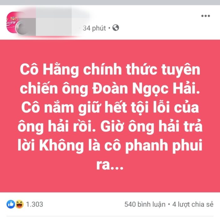 Ông Đoàn Ngọc Hải bị bà Nguyễn Phương Hằng gọi tên trong livestream?