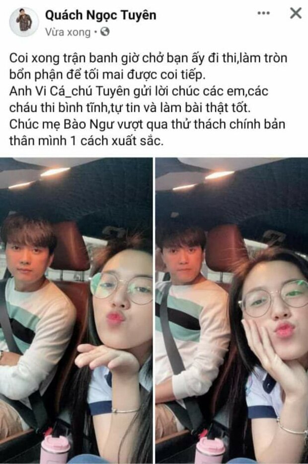 Quách Ngọc Tuyên gây sốt khi đưa vợ trẻ kém 16 tuổi đi thi tốt nghiệp