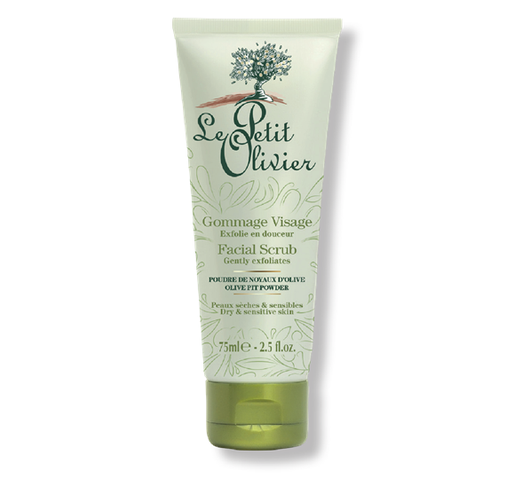 Le Petit Olivier Facial Scrub Gently Exfoliates with Olive Pit Powder – Dry and Sensitive Skin 75ml