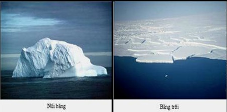 So sánh sự khác nhau giữa núi băng và băng trôi