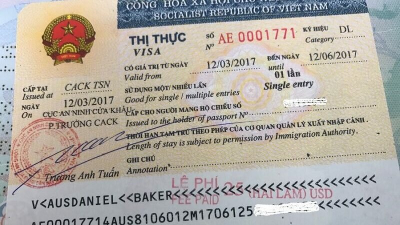 Phân loại thị thực