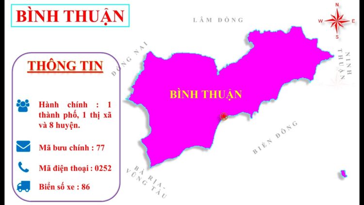 Vị trí địa lý của tỉnh Bình Thuận