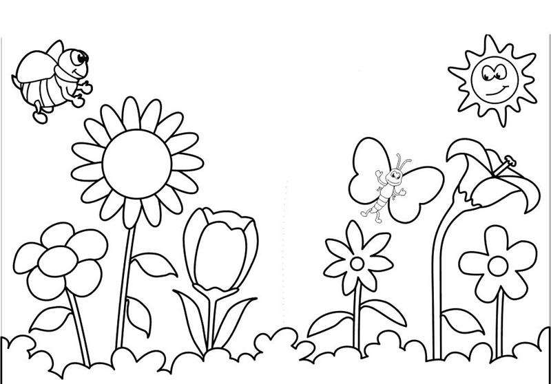 60 bức tranh tô màu vườn hoa đơn giản cho bé
