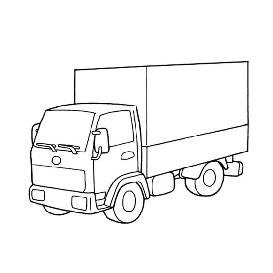 Top tranh tô màu ô tô tải cho bé trai