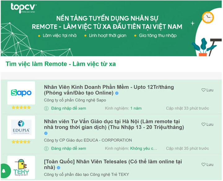 Topcv.vn – Website tuyển dụng trực tuyến
